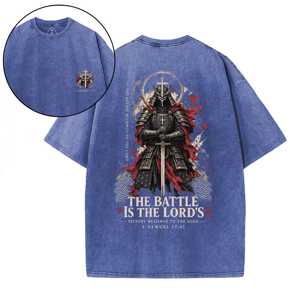 The Battle Is The Lord's Christian Washed T-Shirt