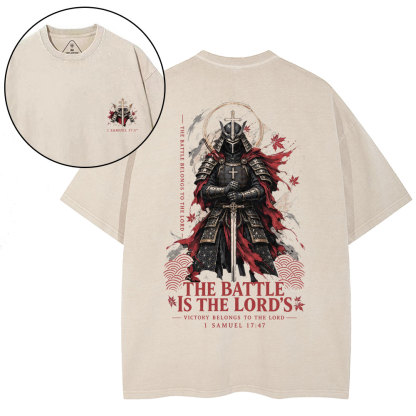 The Battle Is The Lord's Christian Washed T-Shirt