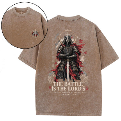 The Battle Is The Lord's Christian Washed T-Shirt