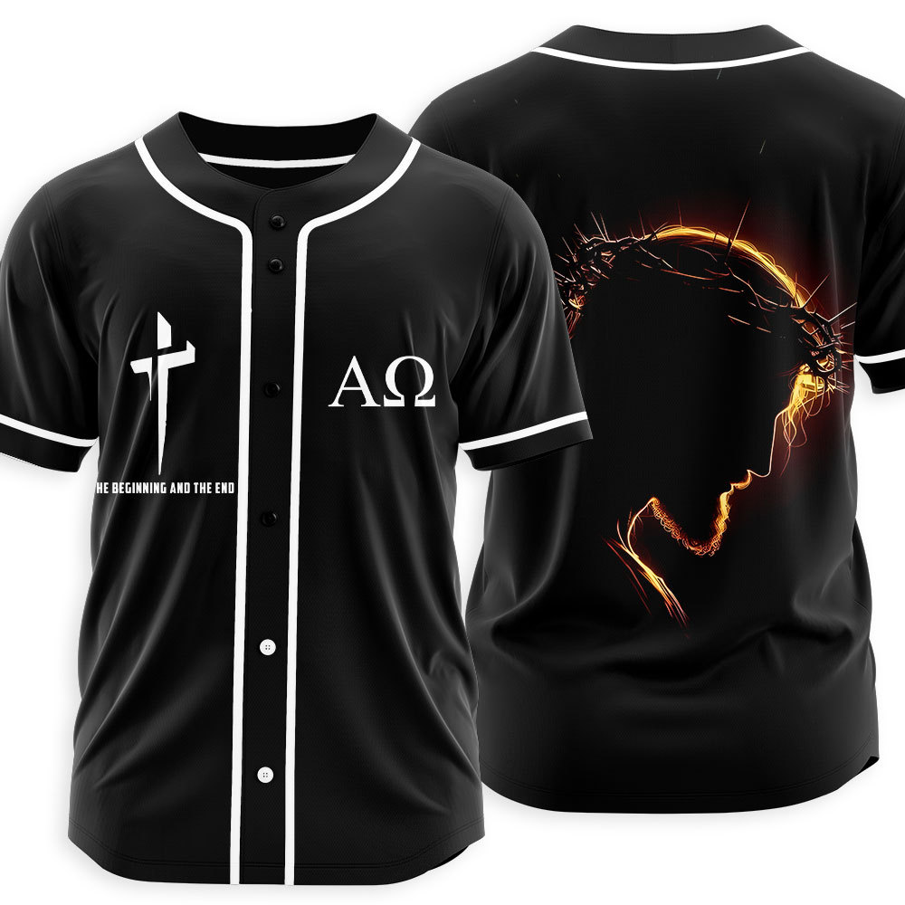 The Beginning And The End Christian Baseball Jersey
