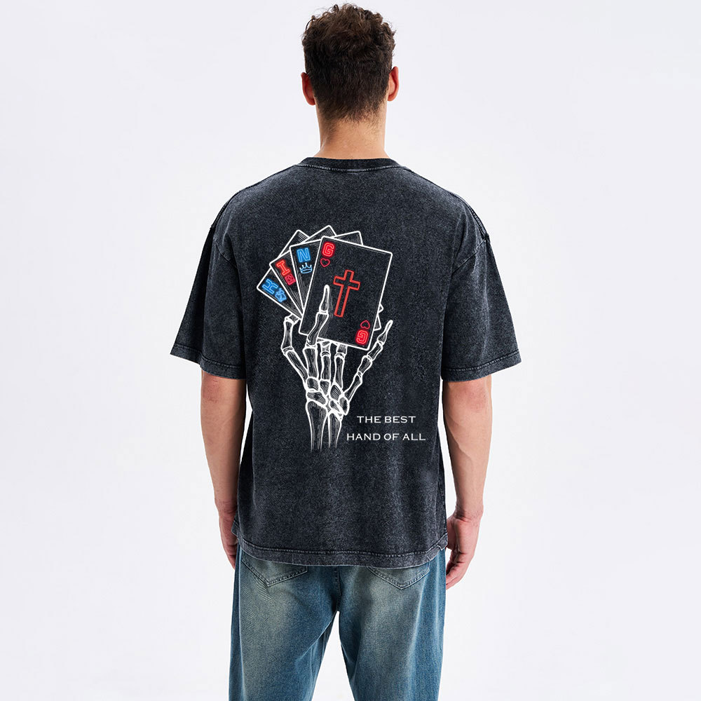 The Best Hand Of All Christian Washed T-Shirt