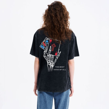The Best Hand Of All Christian Washed T-Shirt