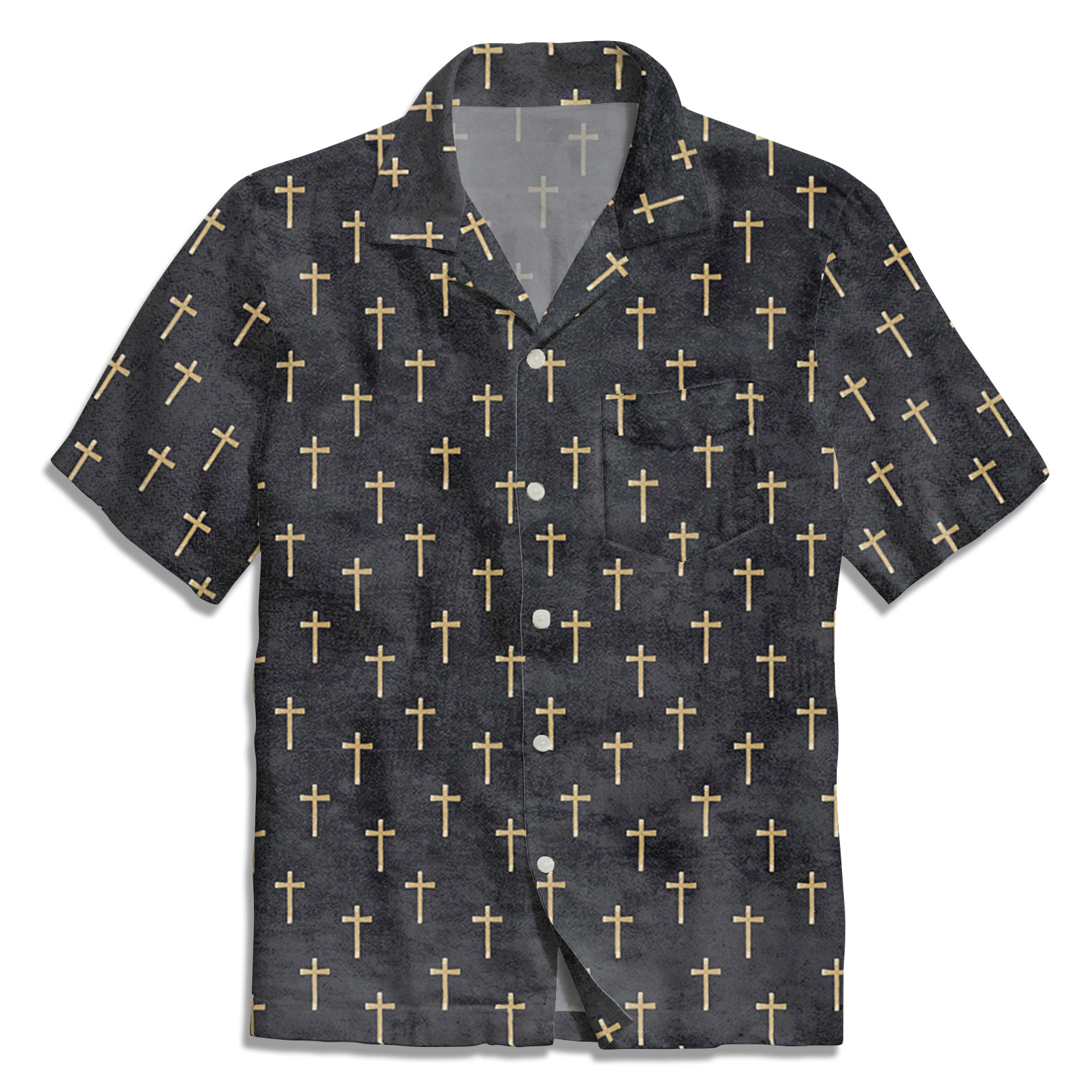 The Black Cross Christian Hawaiian Shirt