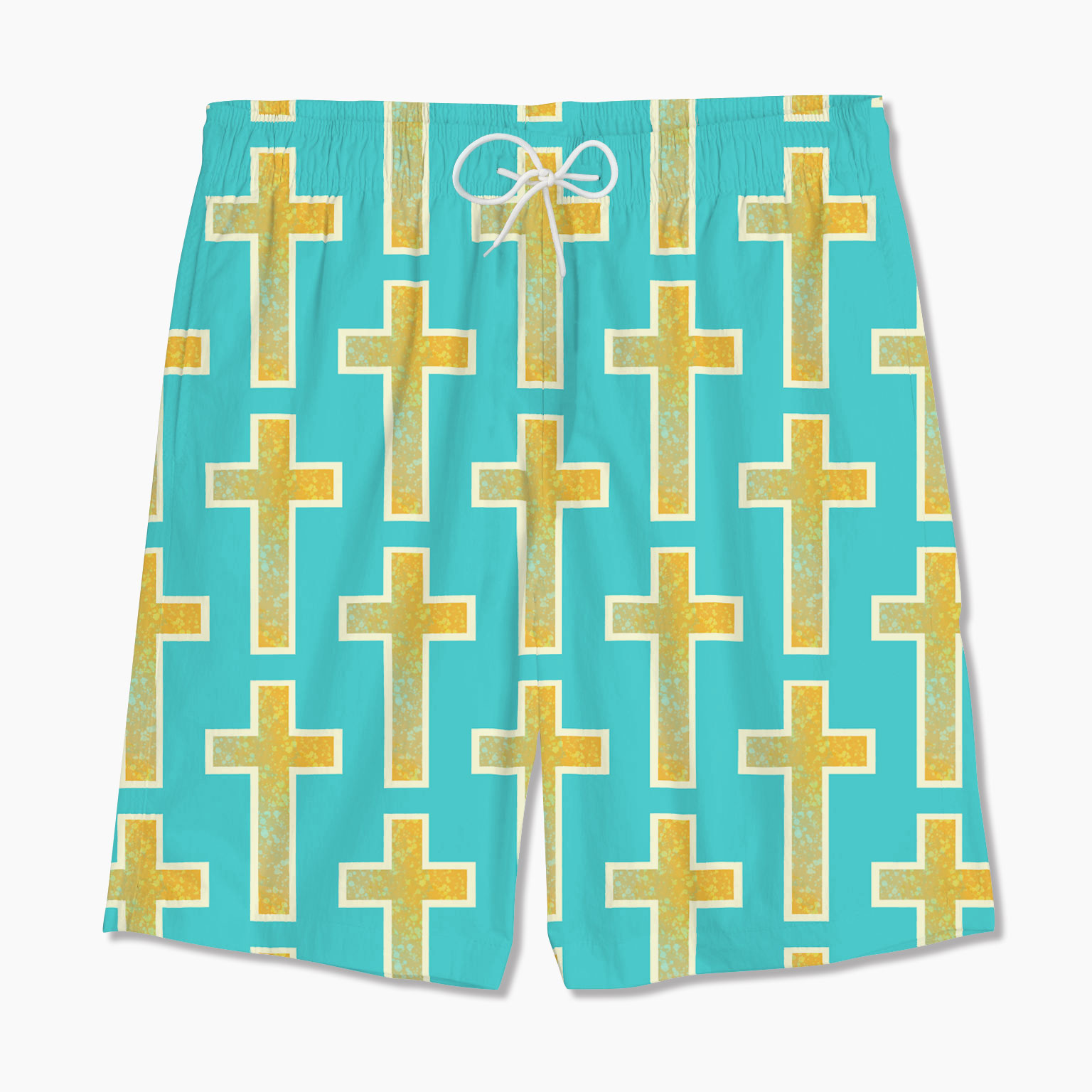 The Blueish Green Cross Christian Hawaiian Shirt
