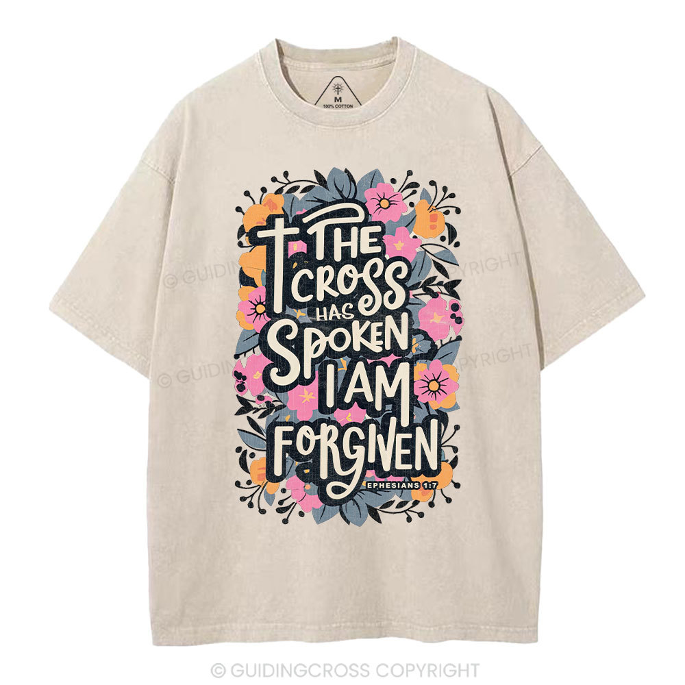 The Cross Has Spoken Christian Washed T-Shirt
