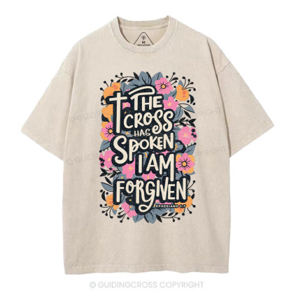 The Cross Has Spoken Christian Washed T-Shirt