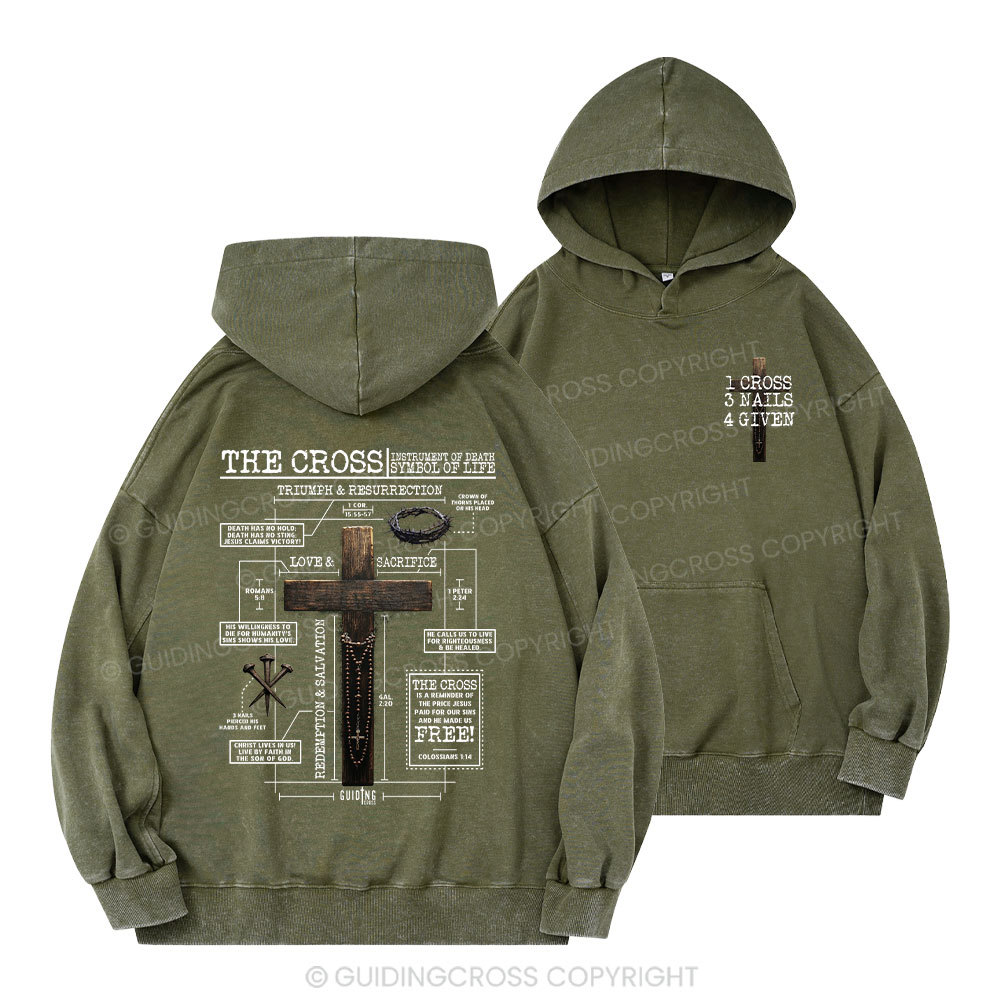 The Cross Instrument Of Death Symbol Of Life Christian Washed Hoodie 