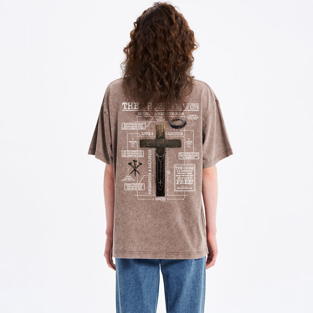 The Cross Instrument Of Death Symbol Of Life Christian Washed T-Shirt