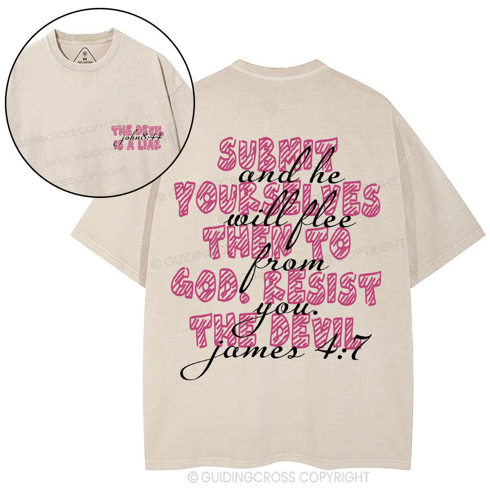 The Devil Is A Liar Christian Washed T-Shirt