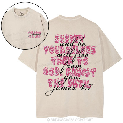 The Devil Is A Liar Christian Washed T-Shirt