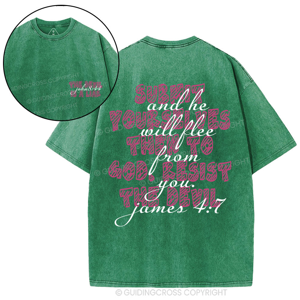 The Devil Is A Liar Christian Washed T-Shirt