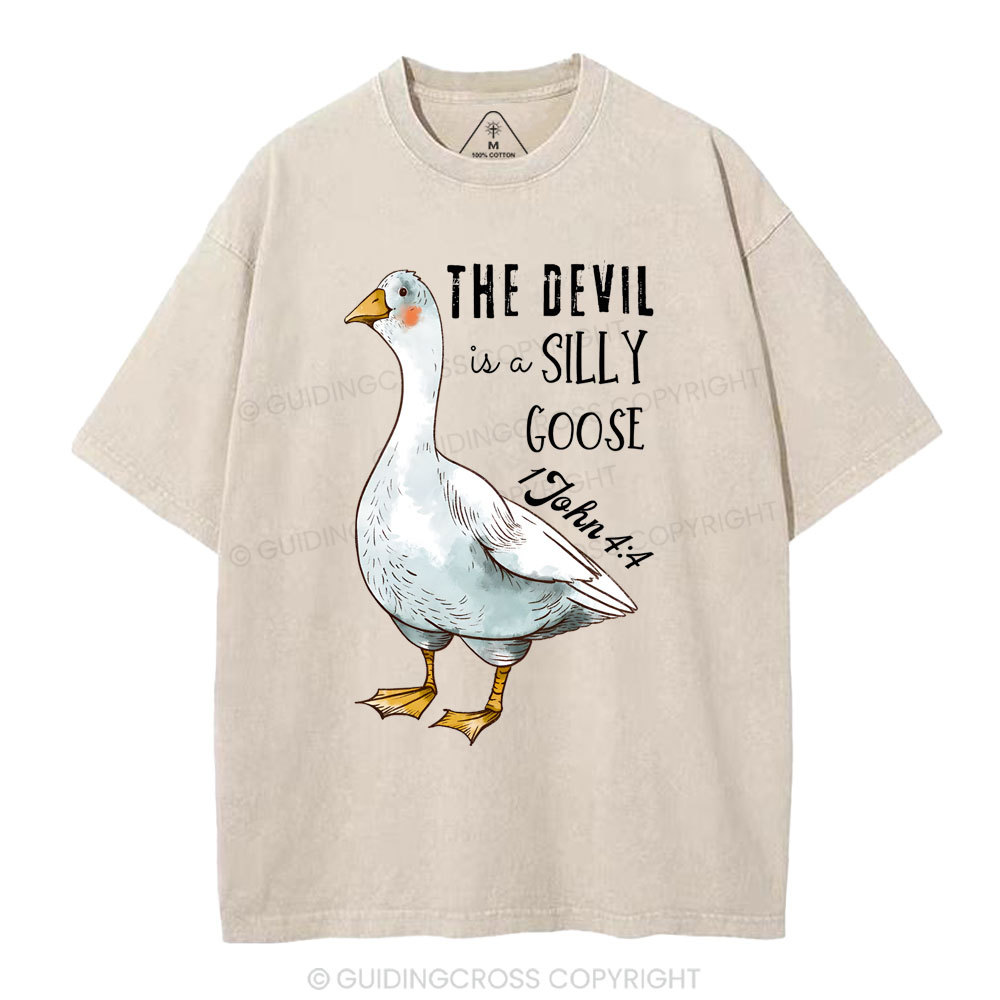 The Devil Is A Silly Goose Christian Washed T-Shirt