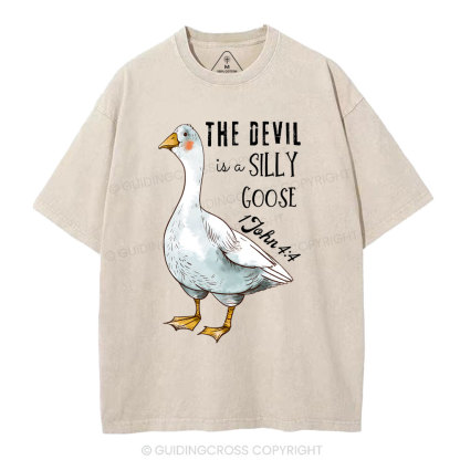 The Devil Is A Silly Goose Christian Washed T-Shirt