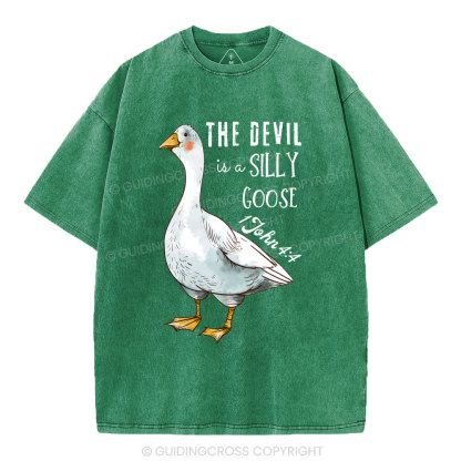 The Devil Is A Silly Goose Christian Washed T-Shirt
