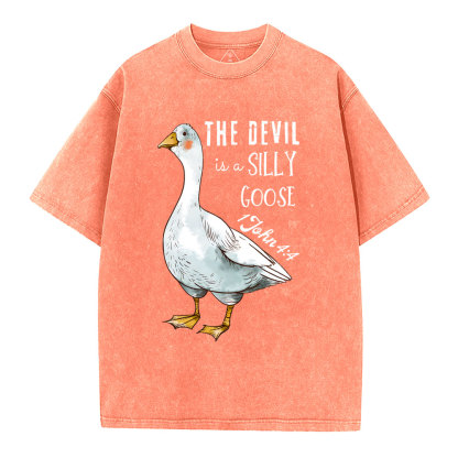 The Devil Is A Silly Goose Christian Washed T-Shirt