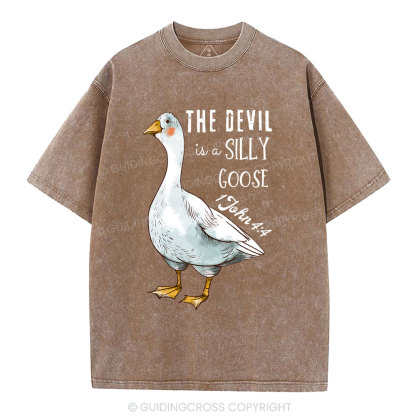 The Devil Is A Silly Goose Christian Washed T-Shirt