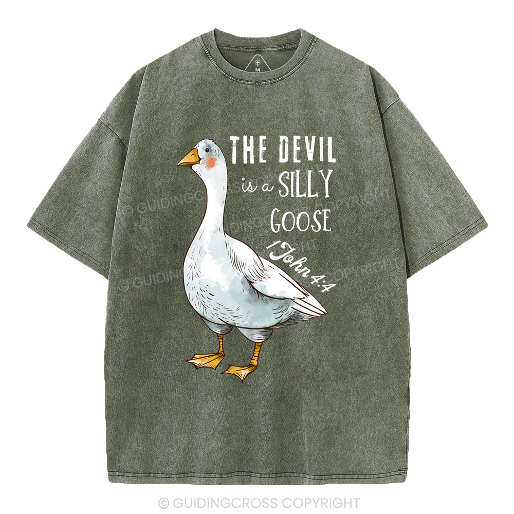The Devil Is A Silly Goose Christian Washed T-Shirt