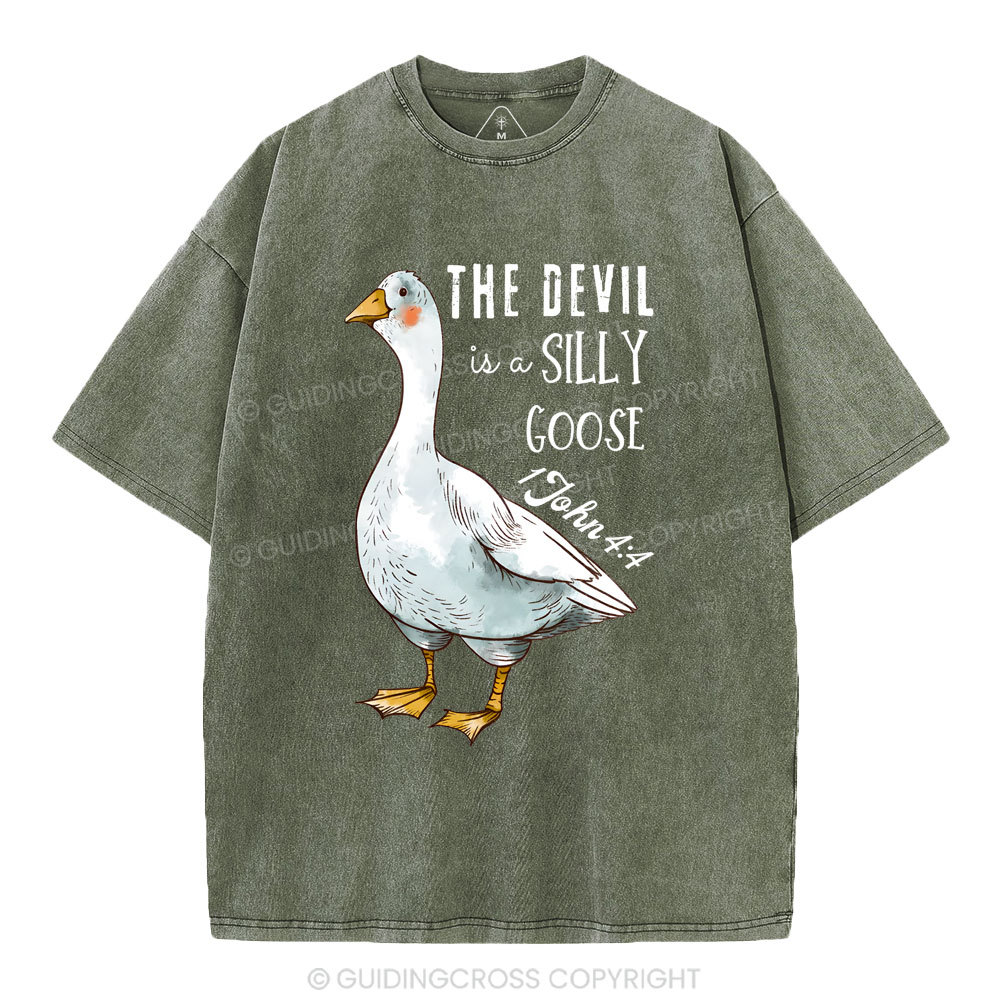 The Devil Is A Silly Goose Christian Washed T-Shirt