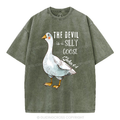 The Devil Is A Silly Goose Christian Washed T-Shirt