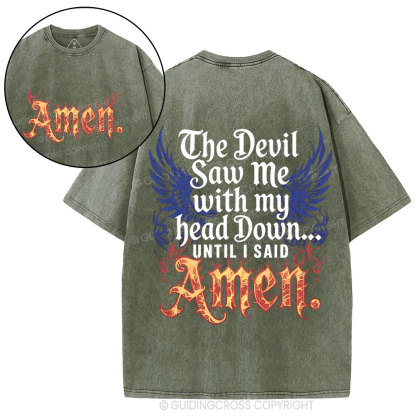 The Devil Saw Me Christian Washed T-Shirt