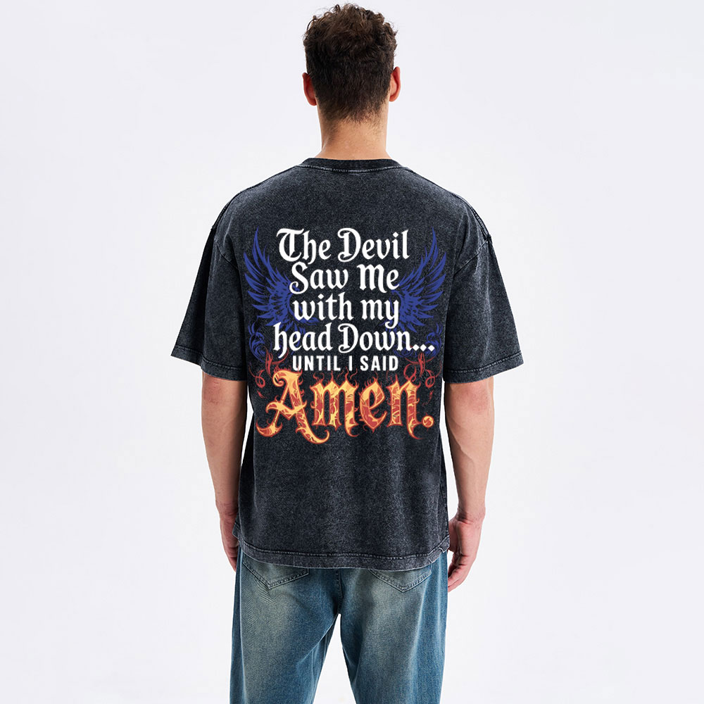 The Devil Saw Me Christian Washed T-Shirt