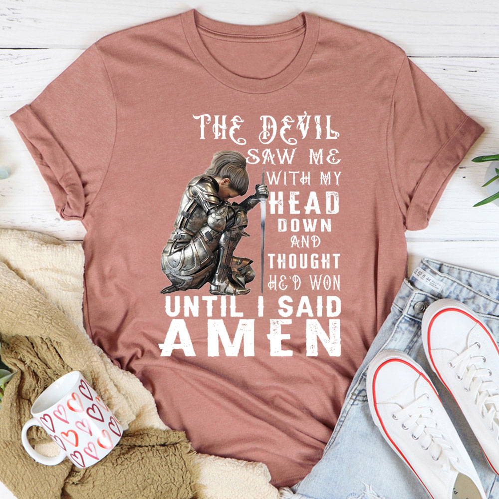 Personalized The Devil Saw Me With My Head Down Christian T-Shirt