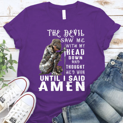 Personalized The Devil Saw Me With My Head Down Christian T-Shirt