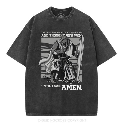 The Devil Saw Me With My Head Down Christian Washed T-Shirt
