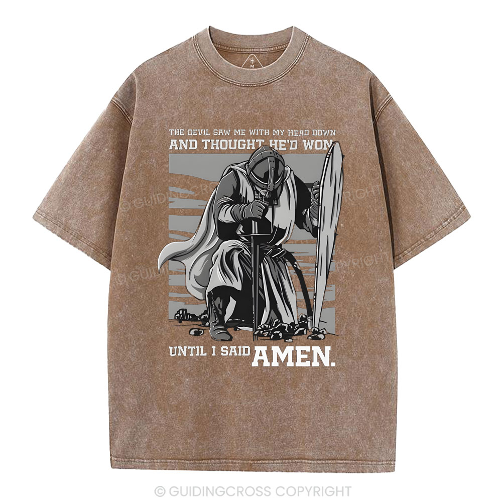 The Devil Saw Me With My Head Down Christian Washed T-Shirt