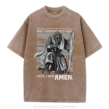 The Devil Saw Me With My Head Down Christian Washed T-Shirt