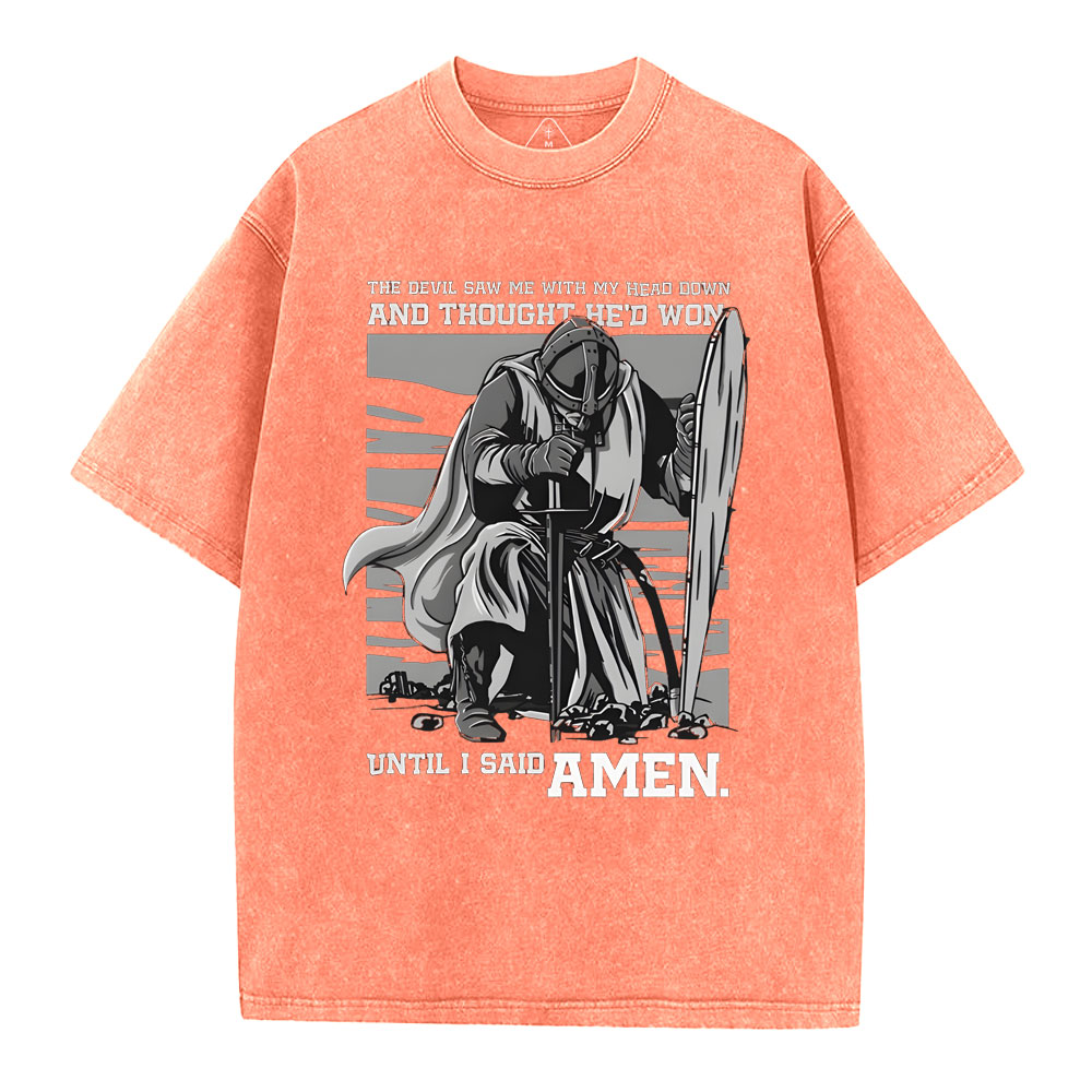 The Devil Saw Me With My Head Down Christian Washed T-Shirt