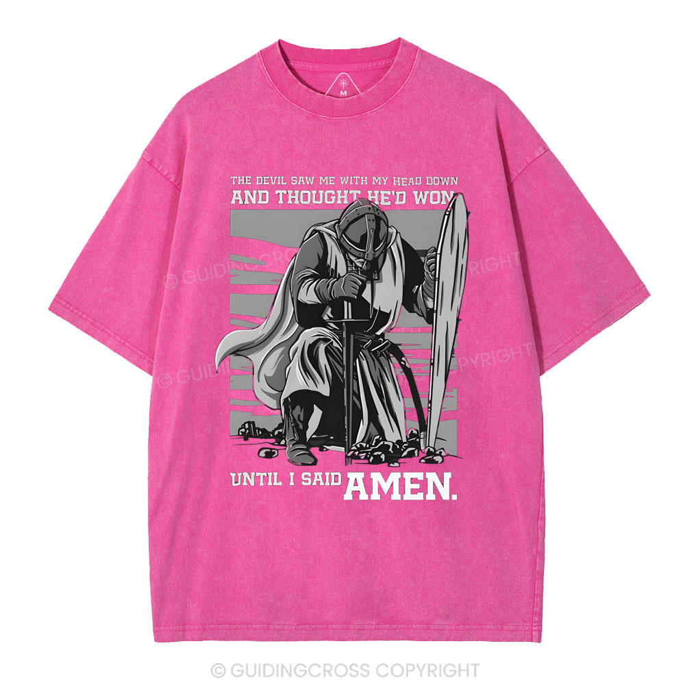 The Devil Saw Me With My Head Down Christian Washed T-Shirt