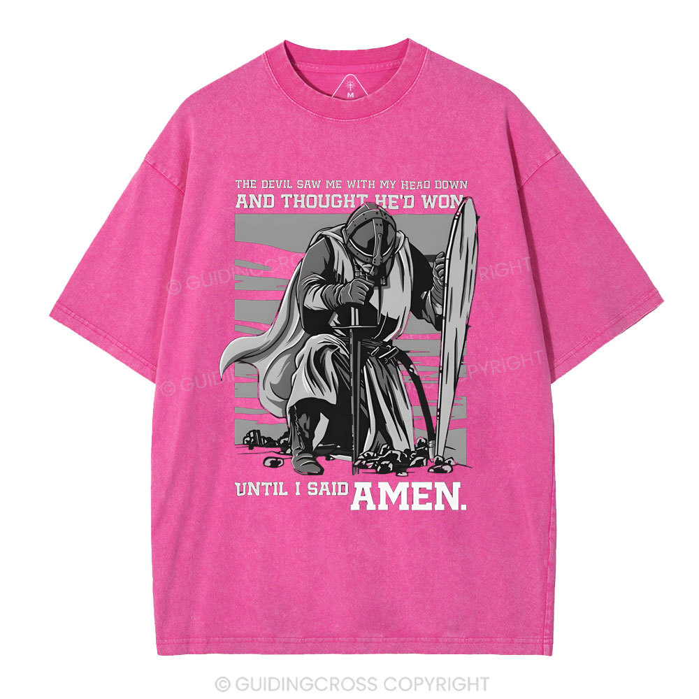 The Devil Saw Me With My Head Down Christian Washed T-Shirt