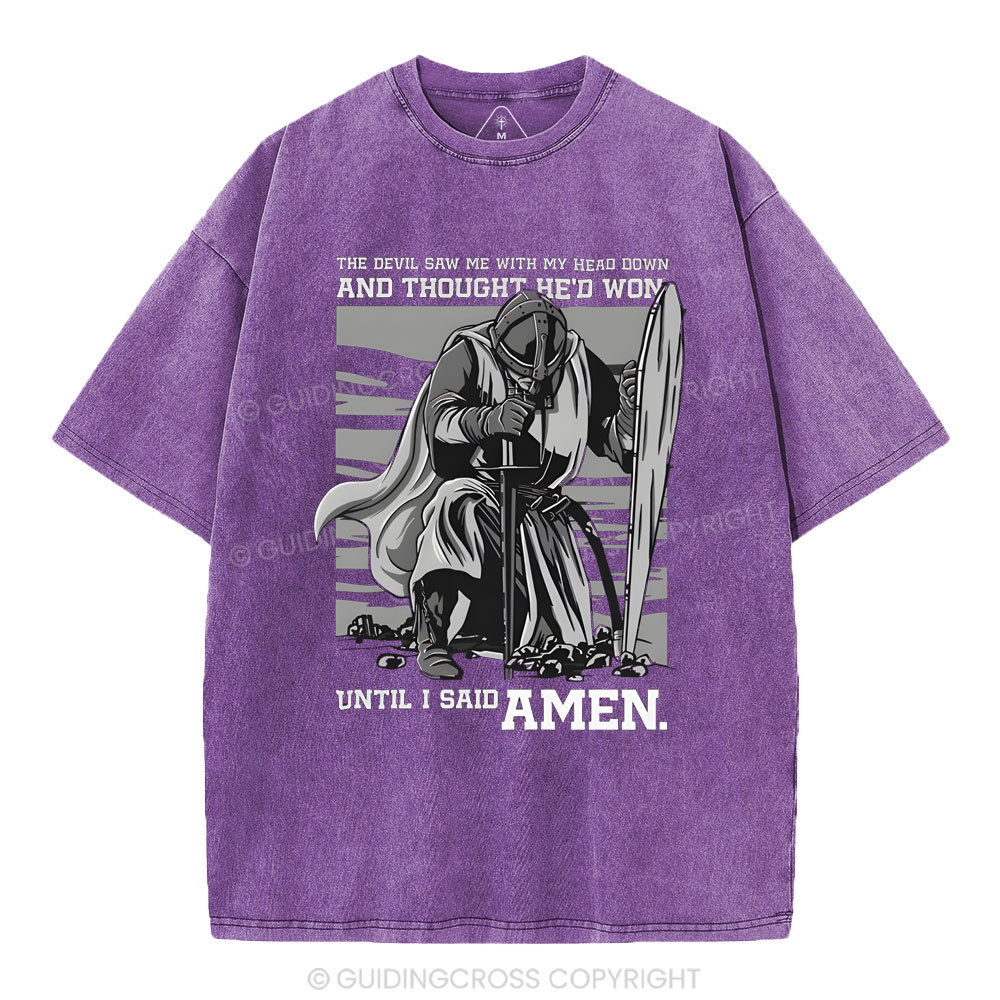 The Devil Saw Me With My Head Down Christian Washed T-Shirt