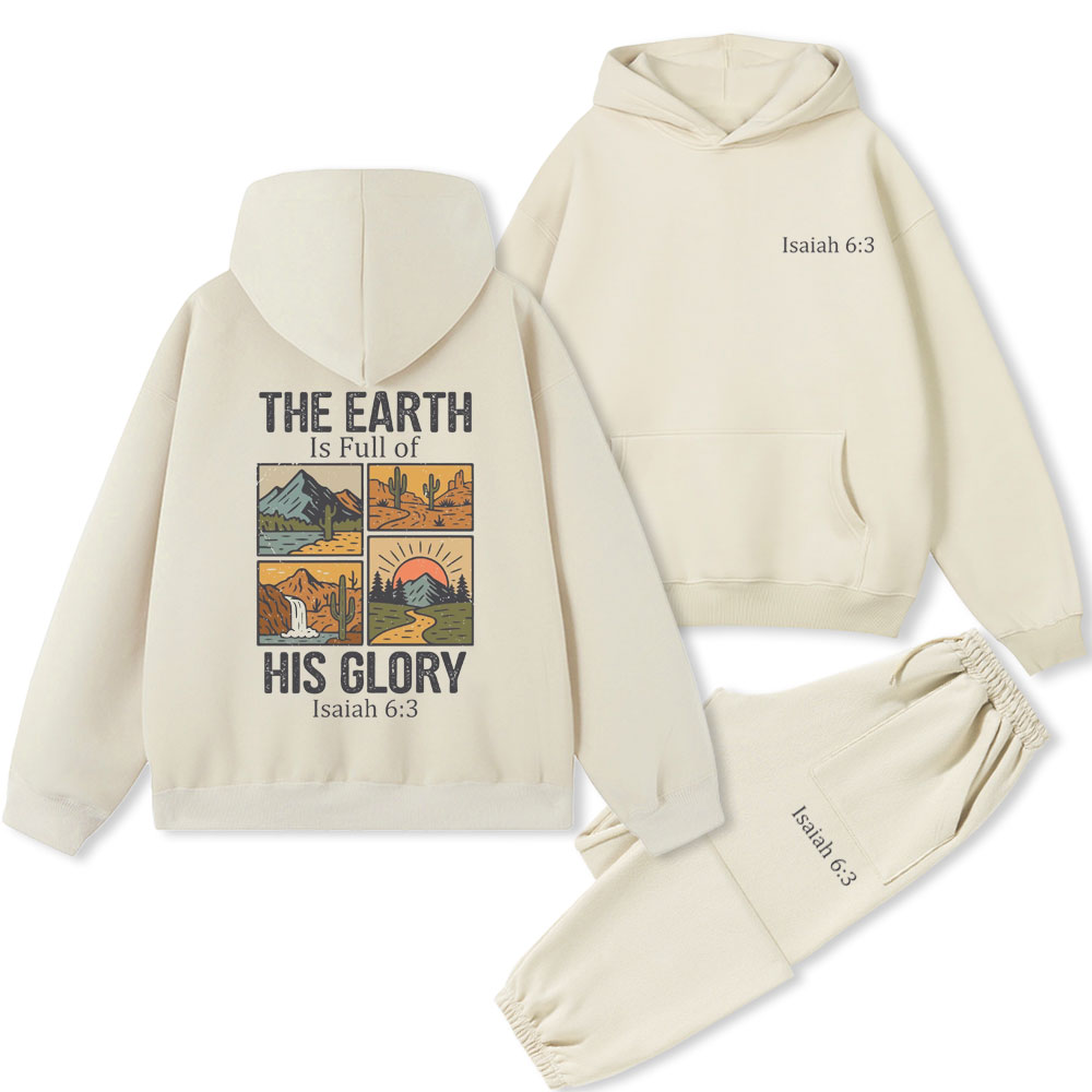 The Earth Is Full Of His Glory Christian Premium Fleece Hoodie Set