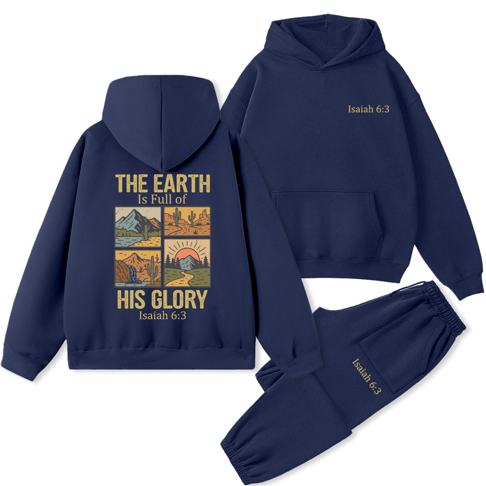 The Earth Is Full Of His Glory Christian Premium Fleece Hoodie Set
