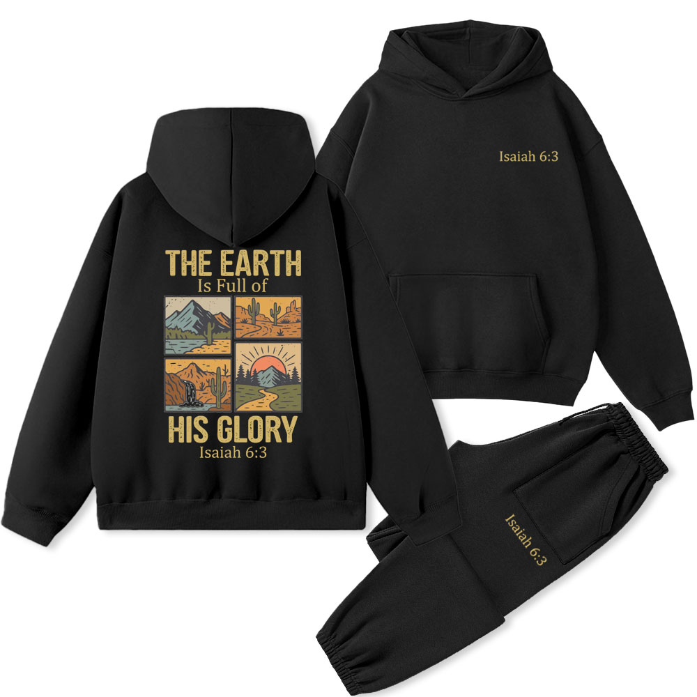 The Earth Is Full Of His Glory Christian Premium Fleece Hoodie Set