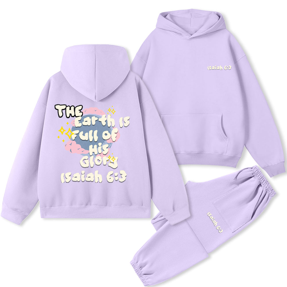 The Earth Is Full Of His Glory Christian Premium Matching Fleece Hoodie Set