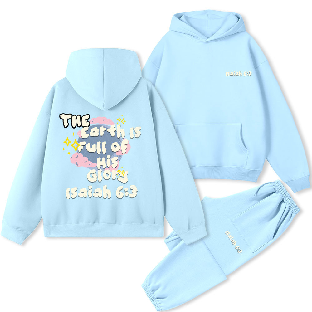 The Earth Is Full Of His Glory Christian Premium Matching Fleece Hoodie Set