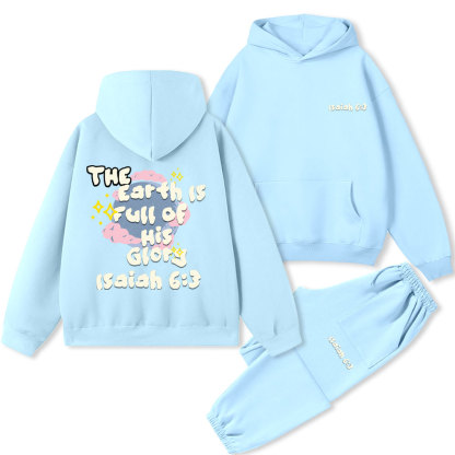 The Earth Is Full Of His Glory Christian Premium Matching Fleece Hoodie Set
