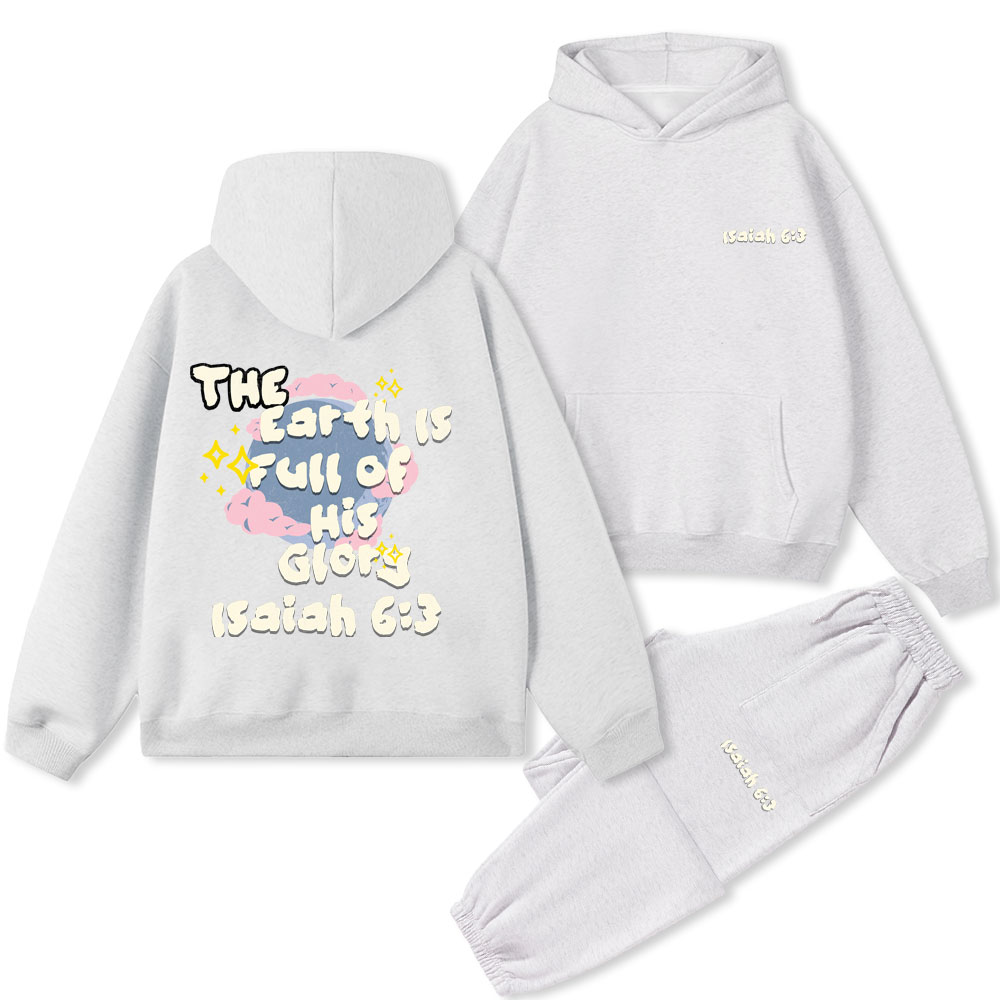 The Earth Is Full Of His Glory Christian Premium Matching Fleece Hoodie Set