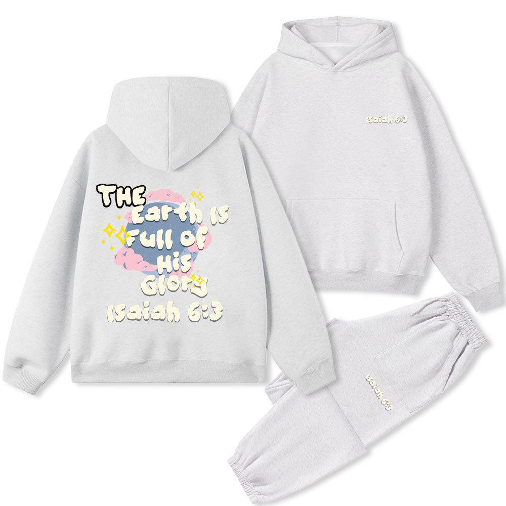 The Earth Is Full Of His Glory Christian Premium Matching Fleece Hoodie Set