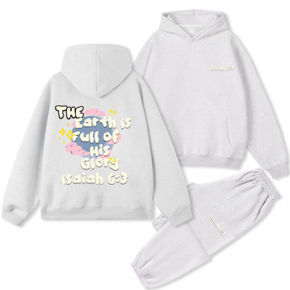 The Earth Is Full Of His Glory Christian Premium Matching Fleece Hoodie Set