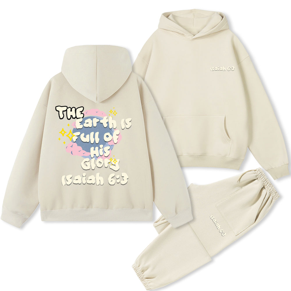 The Earth Is Full Of His Glory Christian Premium Matching Fleece Hoodie Set