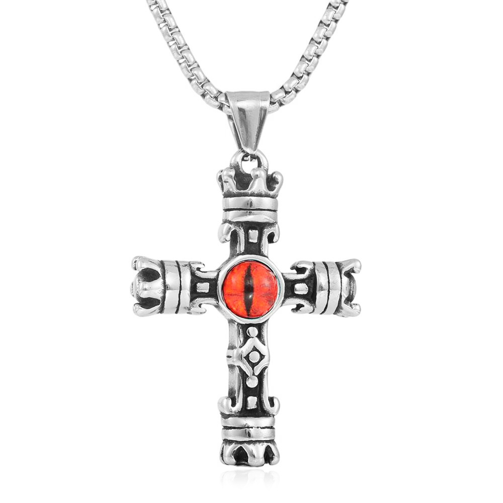 The Eye Is The Lamp Of The Body Cross Necklace