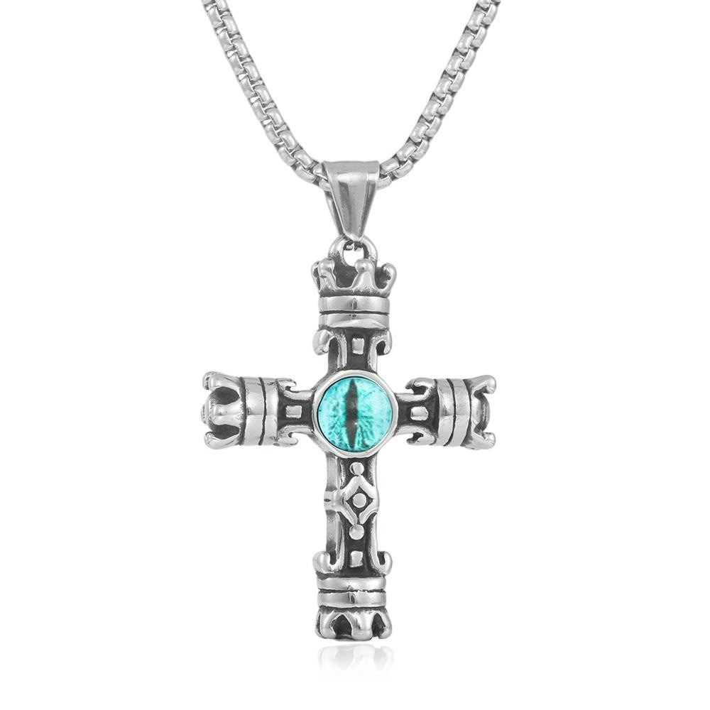 The Eye Is The Lamp Of The Body Cross Necklace