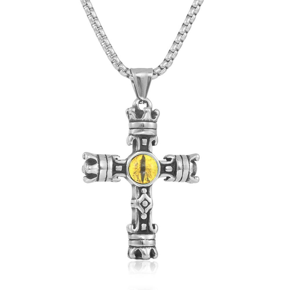 The Eye Is The Lamp Of The Body Cross Necklace