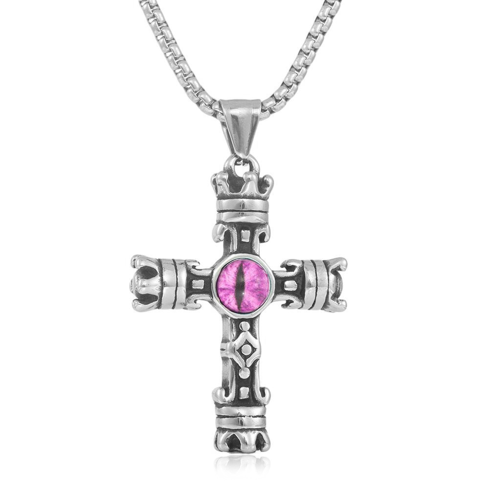 The Eye Is The Lamp Of The Body Cross Necklace