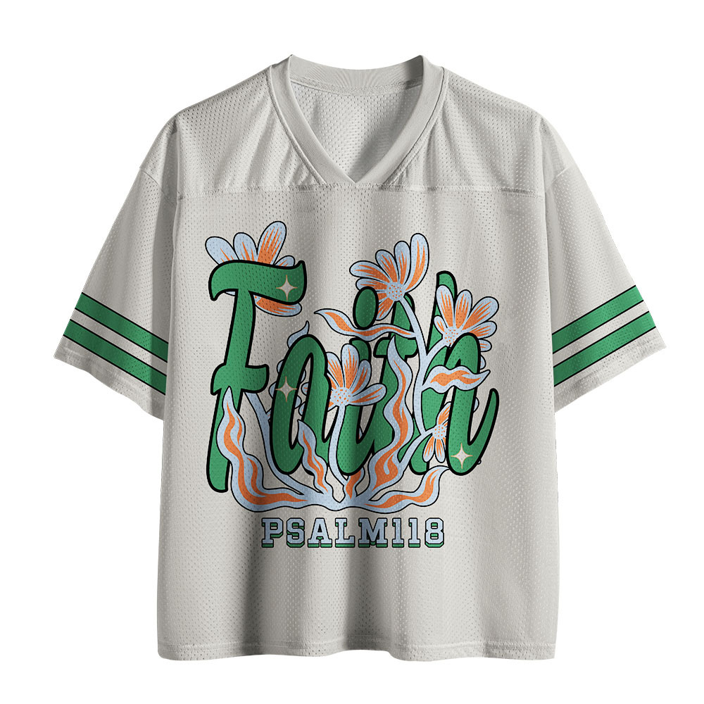 The Faith Flower Christian White Mesh Jersey