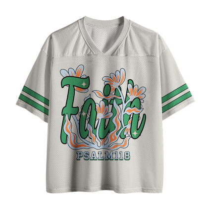 The Faith Flower Christian White Mesh Jersey